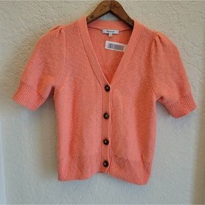 Madewell Puff Short- Sleeve Cardigan Small NWT